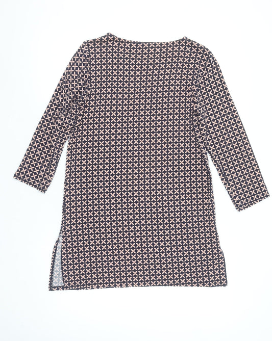 Principles Women’s Blue Geometric 3/4 Sleeve Tunic Blouse Size 10