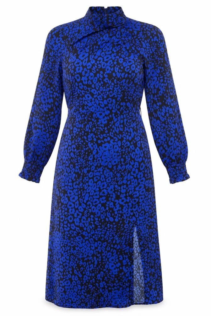 Friends Like These Women’s Blue Animal Print Midi Shift Dress UK 10