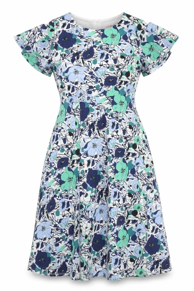 Pixie Daisy Womens Multicoloured Floral A-Line Midi Dress Size 10