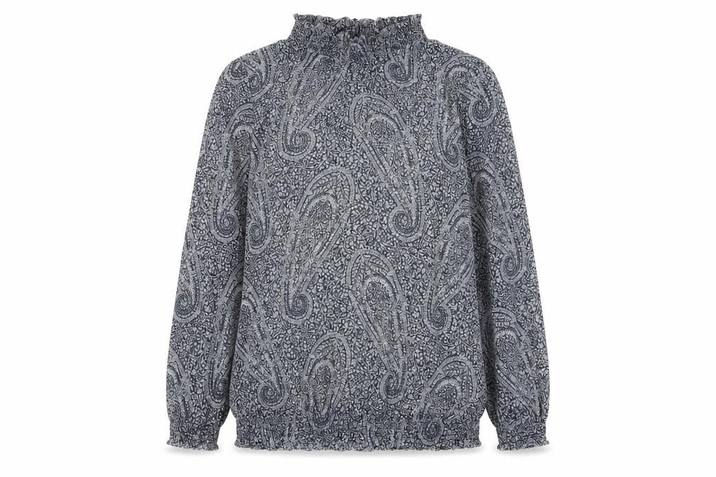 Mango Suit Womens Blue Paisley Long Sleeve Blouse UK 12 Medium