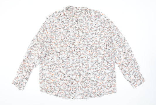 Next Women’s Multicoloured Floral Viscose Blouse UK 18 Long Sleeve Casual