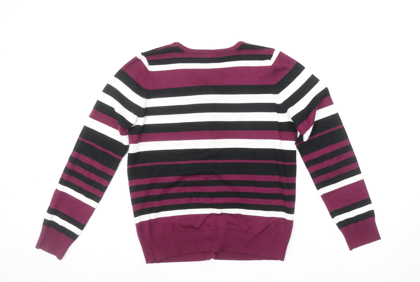 Fullcircle Women's Black Purple Striped Cardigan Size S Knitwear