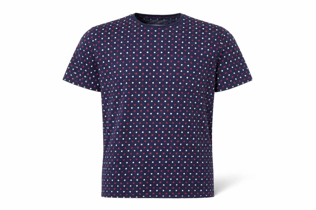 Jack Wills Men's Navy Polka Dot Cotton Crew Neck T-Shirt Size M