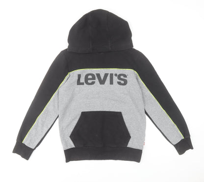 Additional front view of Levi's boys’ grey & black pullover hoodie size 14a (164 cm) cotton blend