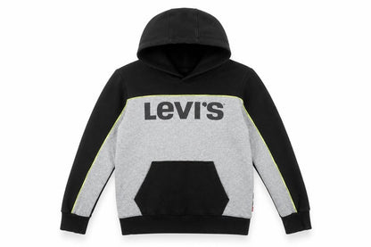 Front view of Levi's boys’ grey & black pullover hoodie size 14a (164 cm) cotton blend