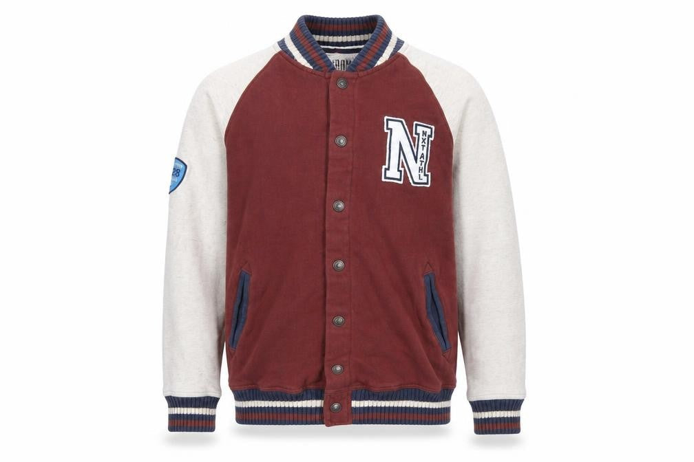 Next Boys Brown Varsity Jacket 14 Years Cotton Blend Lined Casual Style