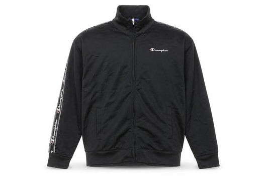 Champion Men’s Black XL Full Zip Track Sweatshirt with Logo Detail