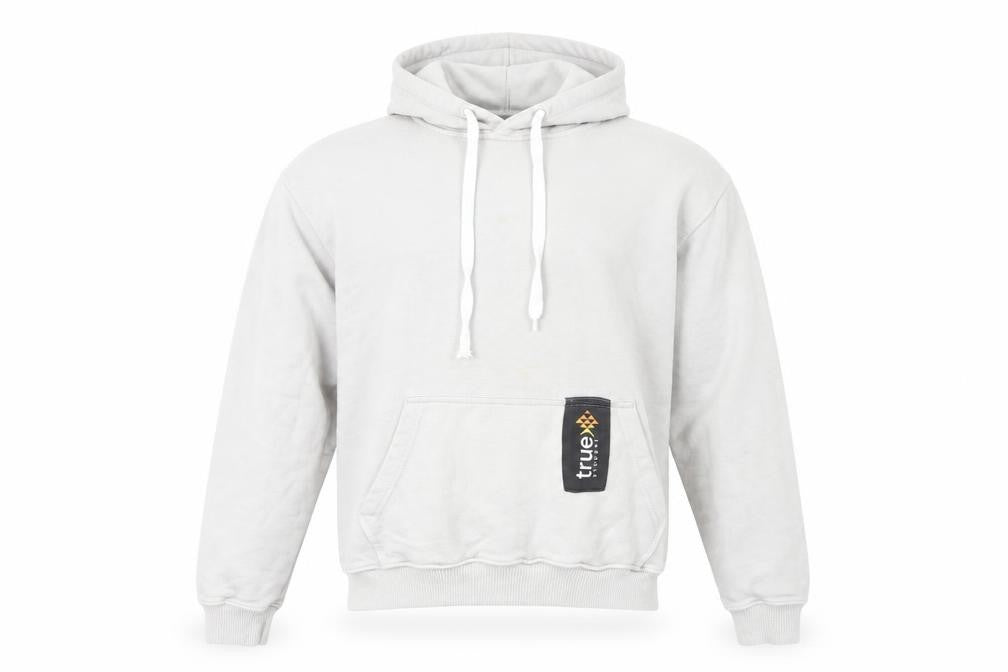 True Student Men's Grey Pullover Hoodie Medium Regular Fit Cotton