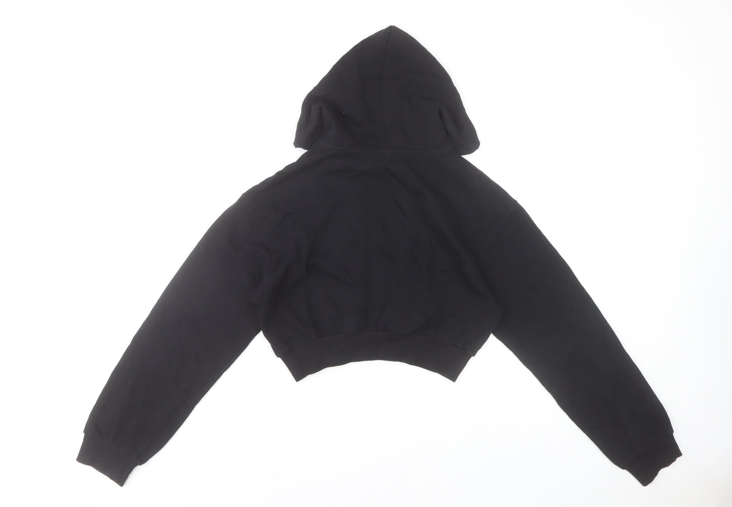ASOS Women’s Black Cropped Hoodie Size 8 Cotton Pullover