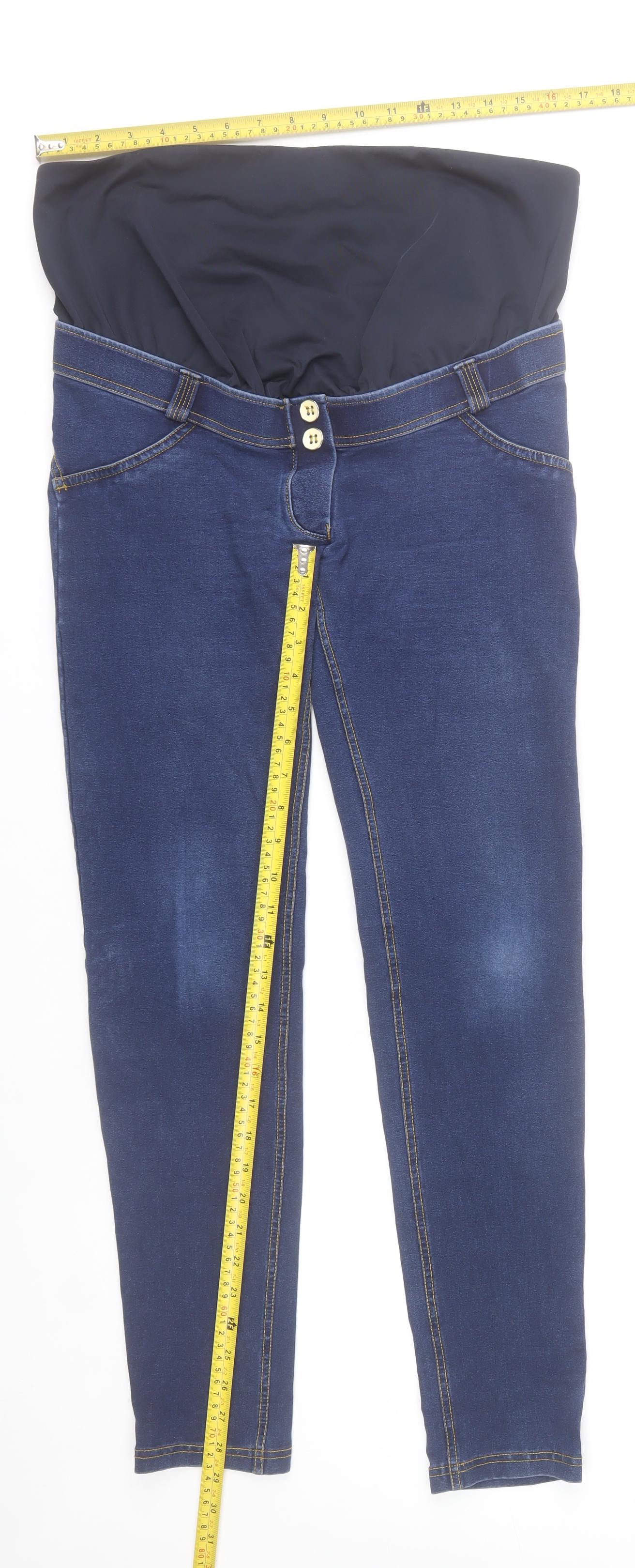 Freddy Womens Blue Maternity Skinny Jeans Size 12 Cotton Blend