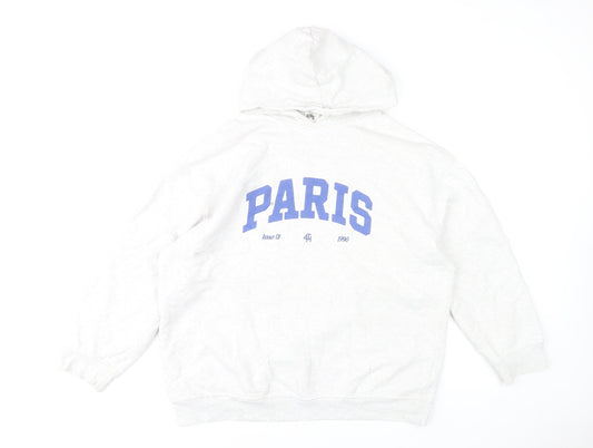 4th + Reckless Women's Grey Paris Hoodie UK 12 Pullover Sweatshirt