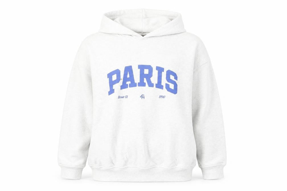 4th & Reckless Women's Grey Paris Hoodie UK 12 Pullover Sweatshirt