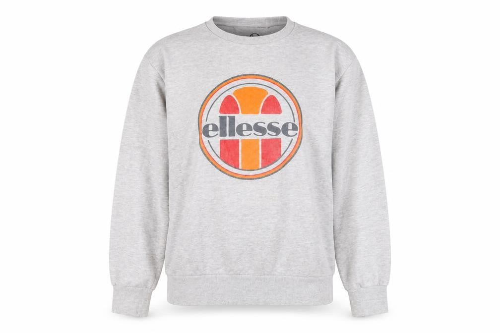 Ellesse Womens Grey Crew Neck Sweatshirt Medium Logo Print Casual