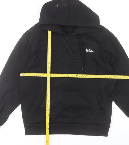 Back view of Lee Cooper Men's Black Pullover Hoodie Medium Regular Fit Fleece