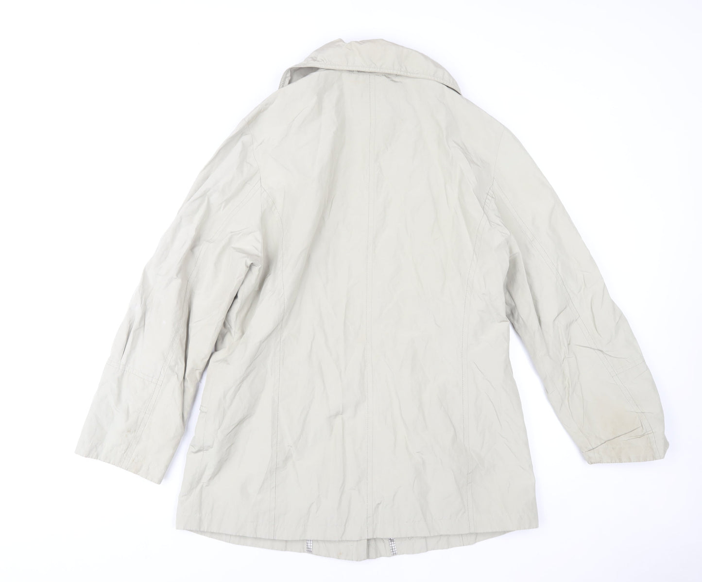 Gerry Weber Women Beige Cotton Blend Mid-Length Overcoat Size 16