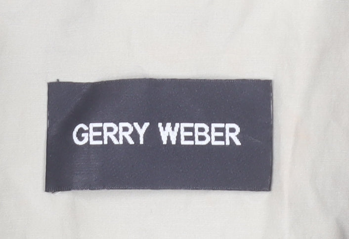 Gerry Weber Women Beige Cotton Blend Mid-Length Overcoat Size 16