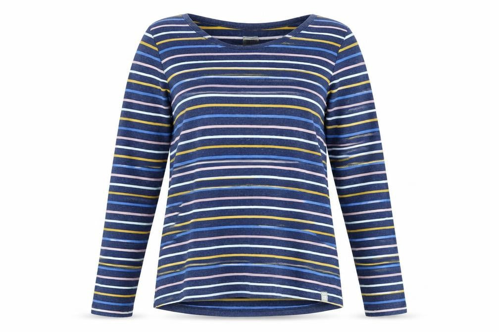 FatFace Women's Blue Striped Organic Cotton Long Sleeve Jumper Size 13