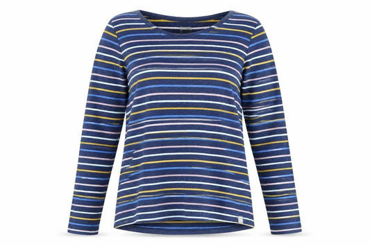 FatFace Women's Blue Striped Organic Cotton Long Sleeve Jumper Size 13