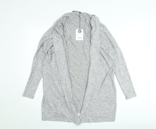Fullcircle Women Grey Small Open Front Long Sleeve Cardigan