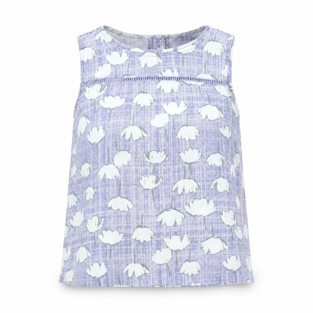Next Women’s Purple Floral Cotton Sleeveless Tunic Blouse Size 10