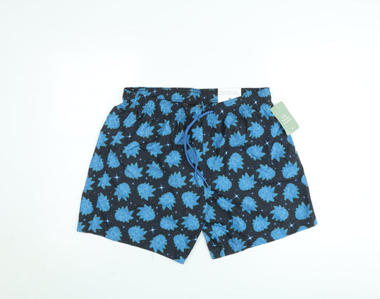 H&M Mens Blue Cartoon Network Swim Shorts L Quick Dry