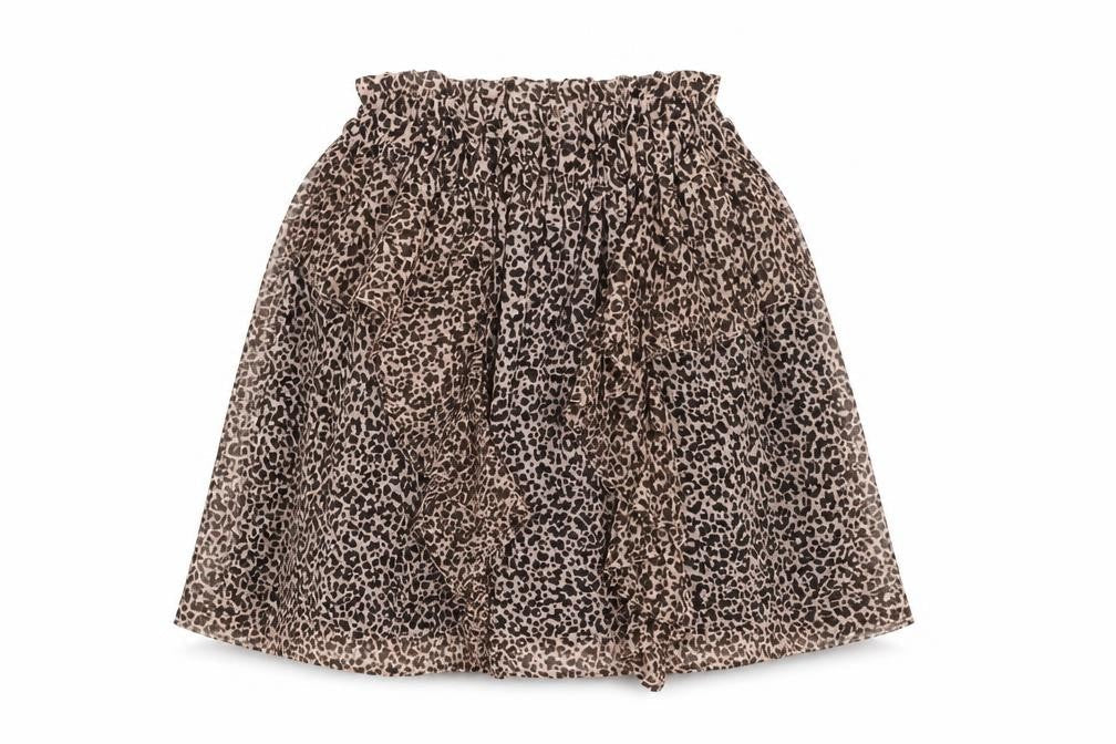 Topshop Petite Brown Animal Print Chiffon Mini Skirt UK 4
