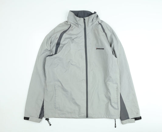 Bridgestone Men's Grey XL Windbreaker Jacket Lightweight Water Resistant