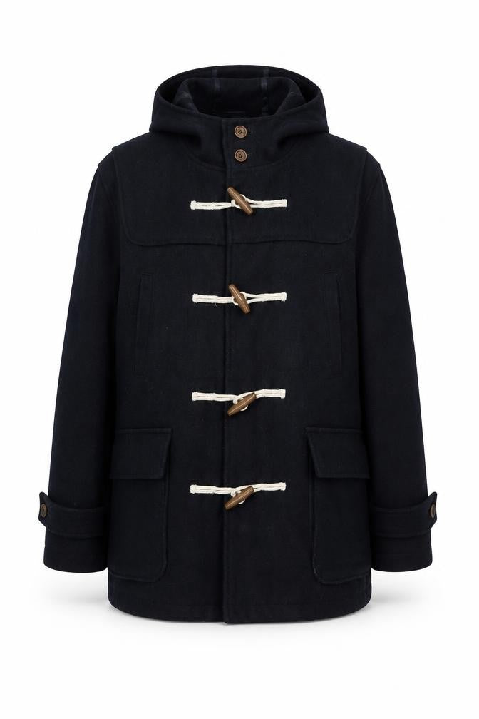 Cedarwood State Women's Black Wool Duffle Coat Hooded Medium