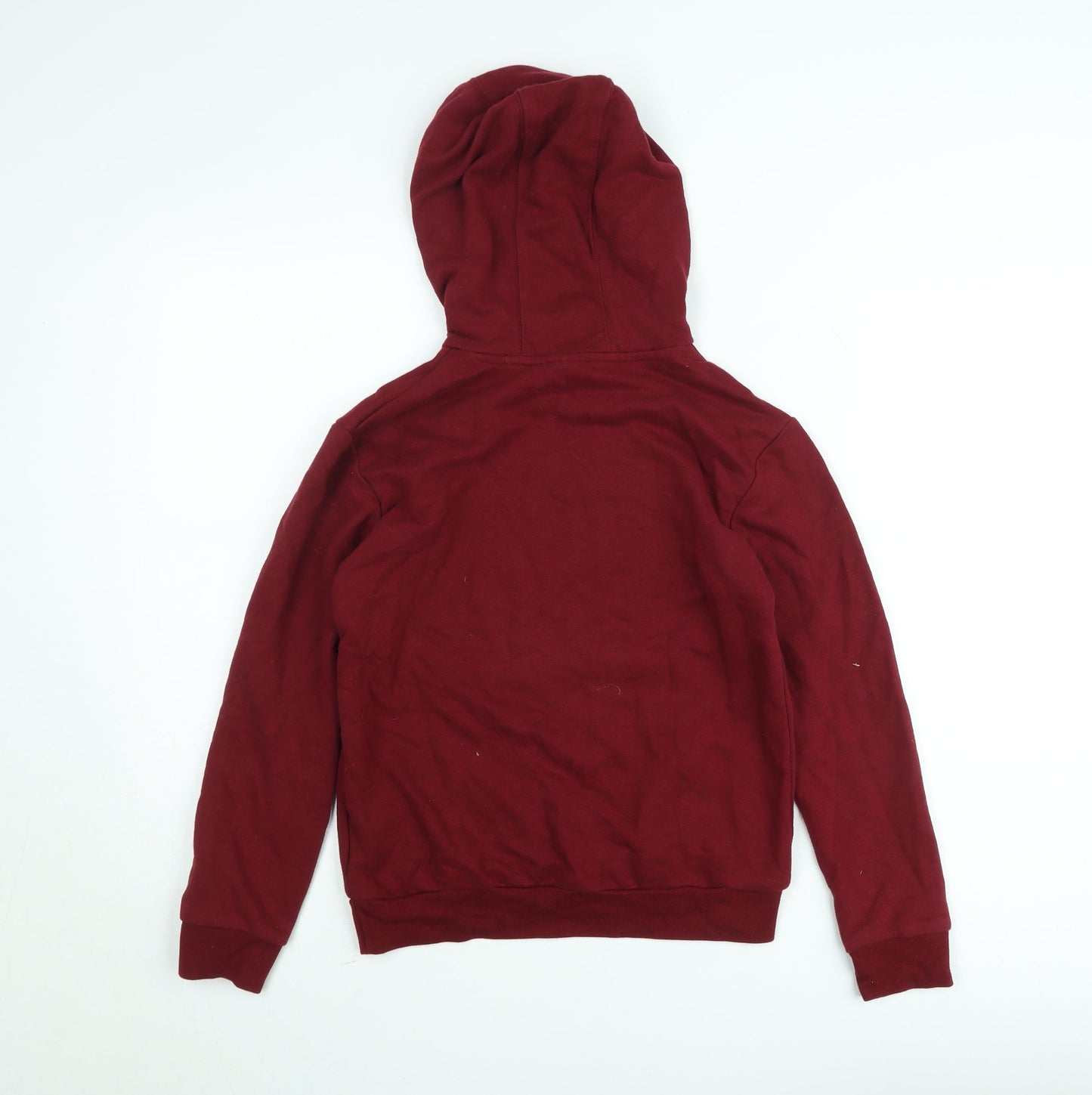 Adidas Teens Red Pullover Hoodie M Logo Graphic Sweatshirt