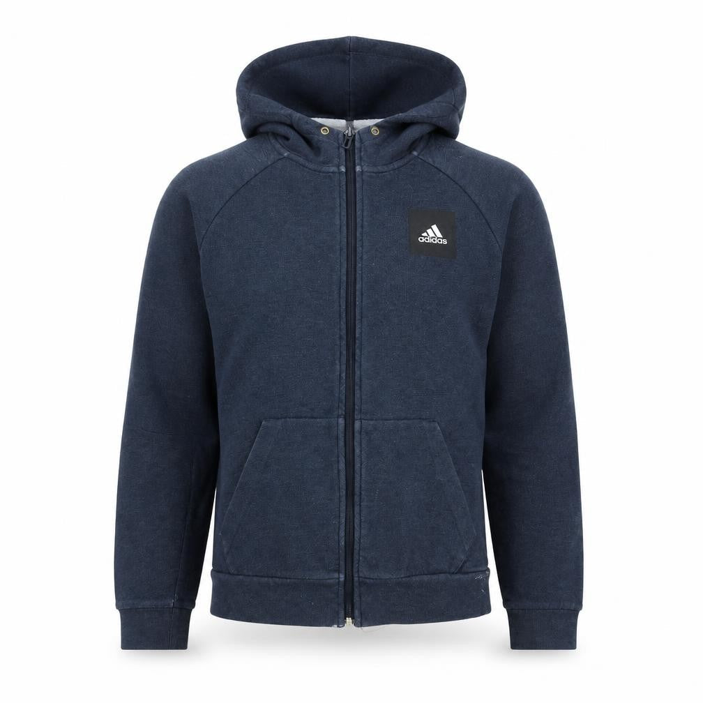 adidas Mens Blue XS Full Zip Hoodie Sports Fleece Sweatshirt