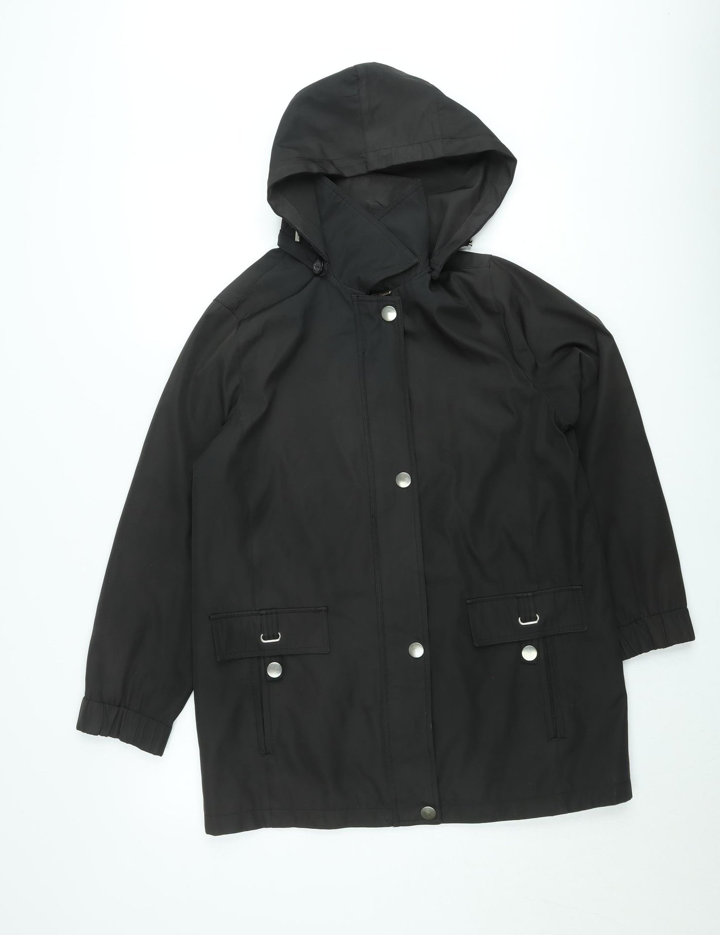 Wishwood Men's Black Hooded Waterproof Rain Jacket Size M