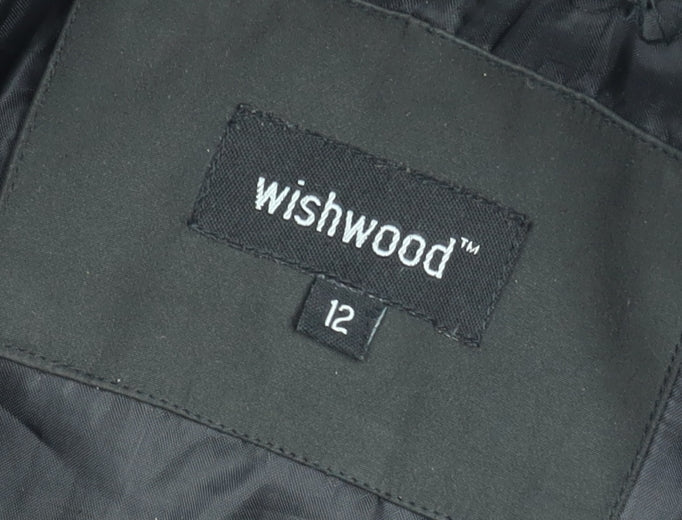 Wishwood Men's Black Hooded Waterproof Rain Jacket Size M