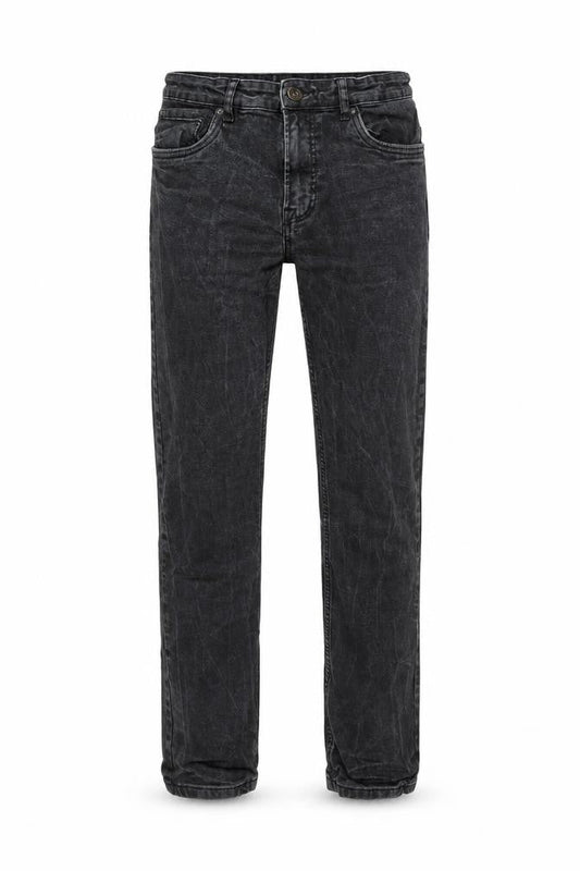 Front view of Dunnes Men's Black Straight Fit Denim Jeans W32 L34