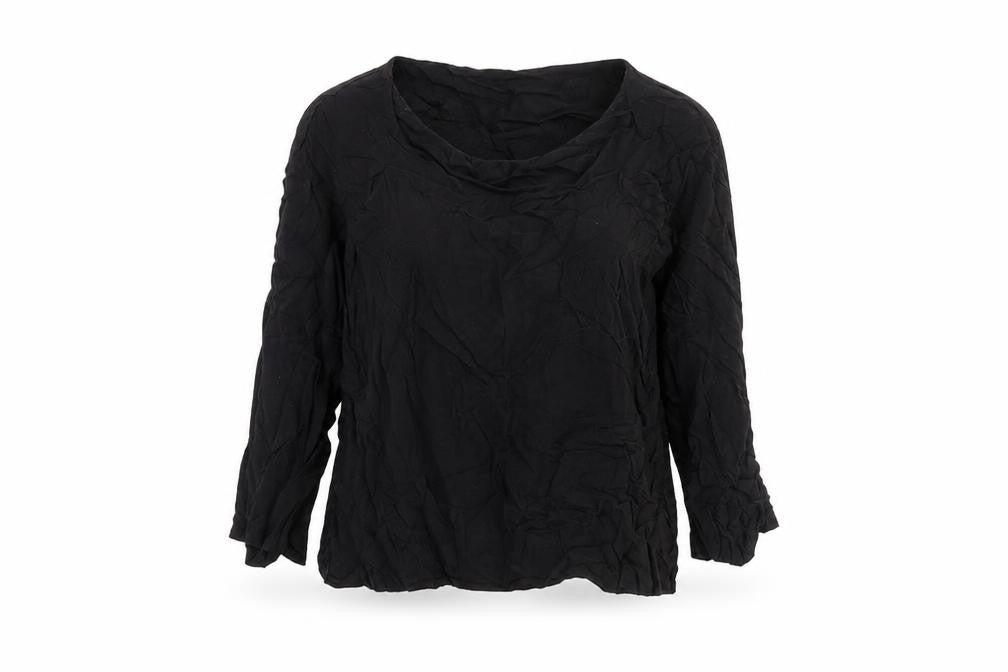 United Colors of Benetton Women’s Black Chiffon Long Sleeve Blouse M