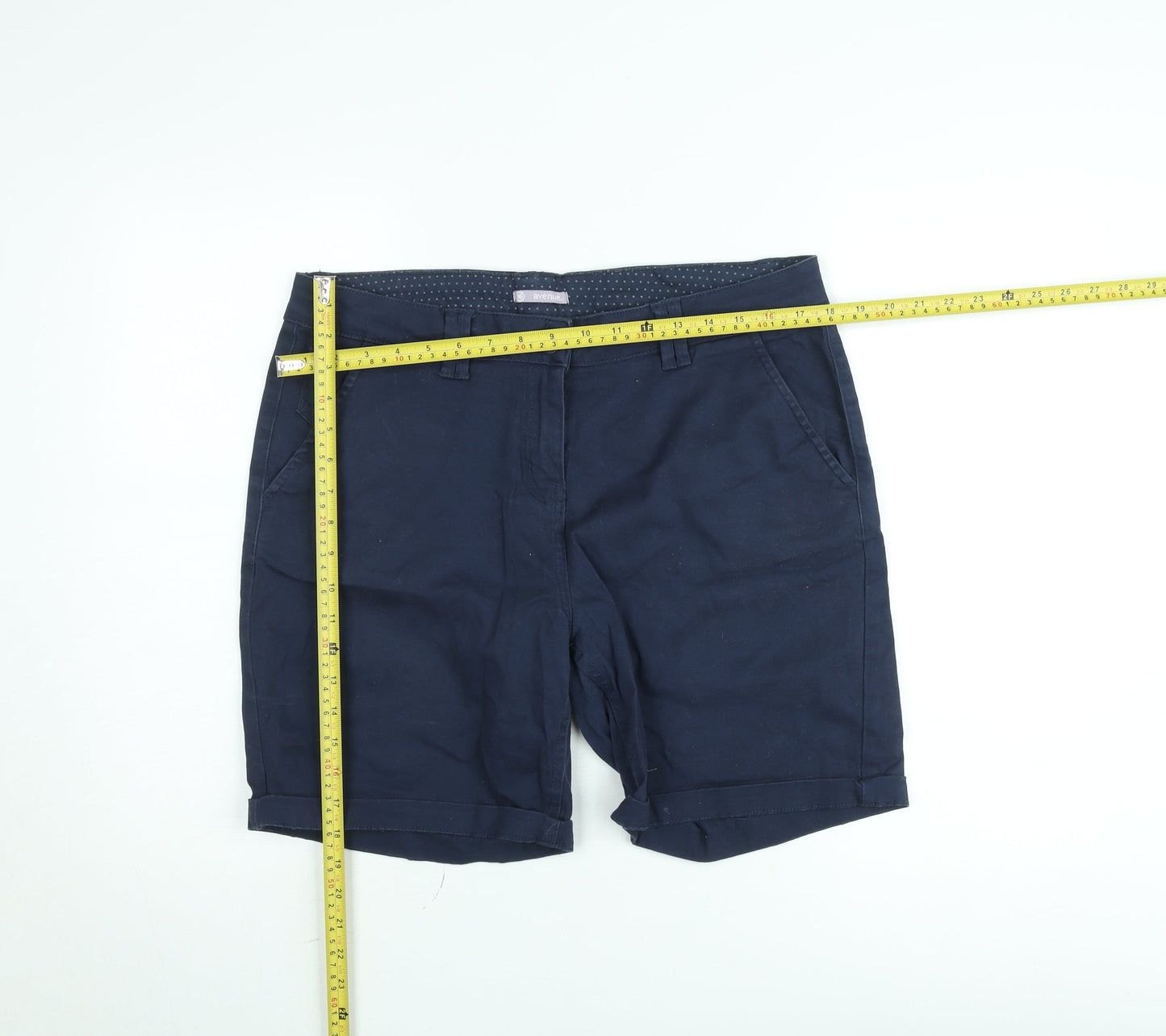 Avenue Men’s Blue Chino Shorts Size 16 Plus Regular Fit