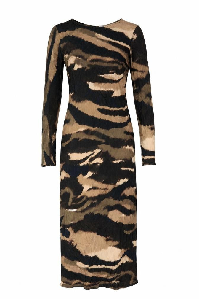 Gallery Women’s Brown Animal Print Midi Bodycon Dress Size 10