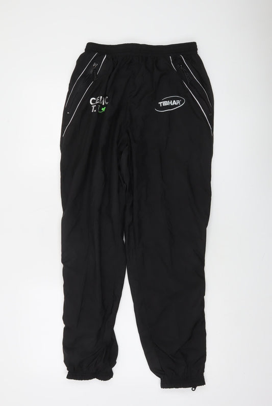 Tibhar Classic Sportswear Men's Black Small Jogger Trousers Polyester Microfibre