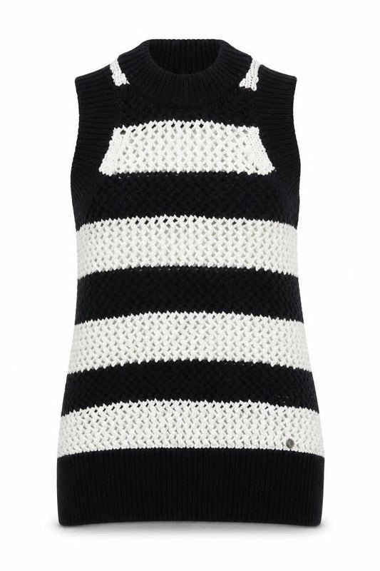 Ted Baker Women's Black & White Sleeveless Knit Vest Jumper Size XS