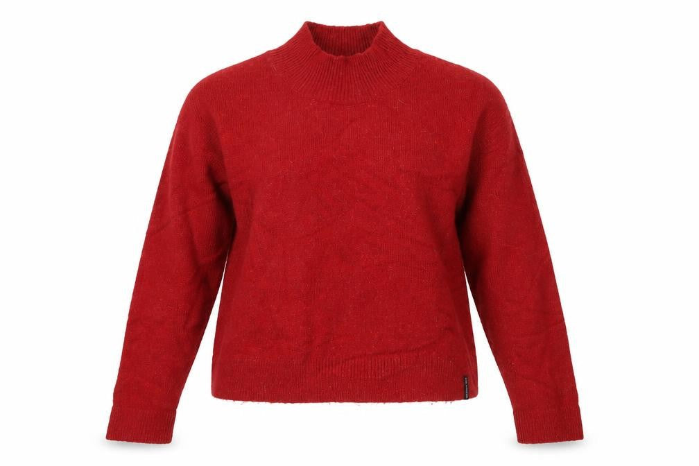 Superdry Women's Red Mock Neck Wool Blend Jumper Size 10