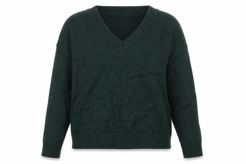 Vila Women Green V-Neck Long Sleeve Pullover Jumper Size S