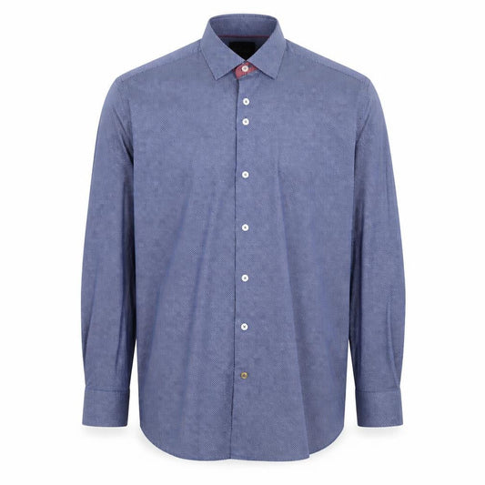6th Sense Men’s Blue XXL Button-Up Cotton Long Sleeve Shirt