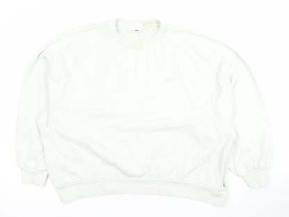 Levi's Womens White Cotton Crew Neck Long Sleeve Pullover Sweatshirt L