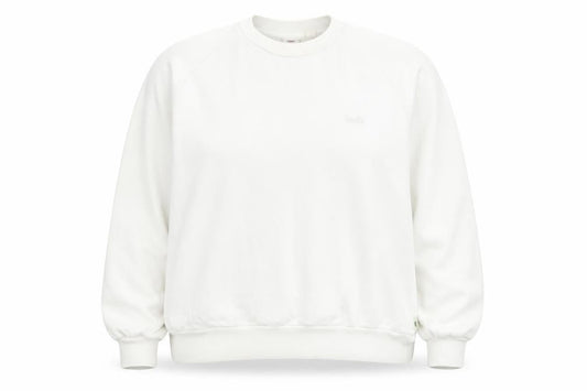 Levi's Womens White Cotton Crew Neck Long Sleeve Pullover Sweatshirt L