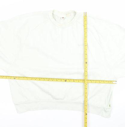 Levi's Womens White Cotton Crew Neck Long Sleeve Pullover Sweatshirt L