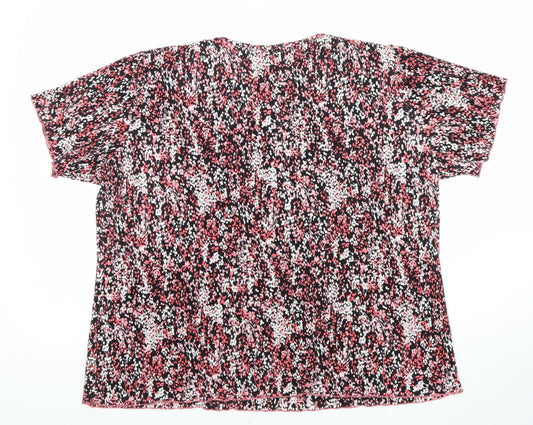 Bassini Womens Multicoloured Floral Short Sleeve Blouse Size 22