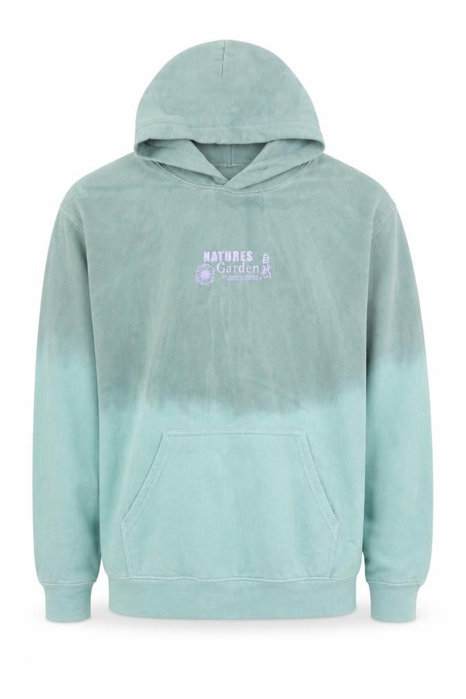 SHOK Men's Green Pullover Hoodie Small Nature Graphic Print