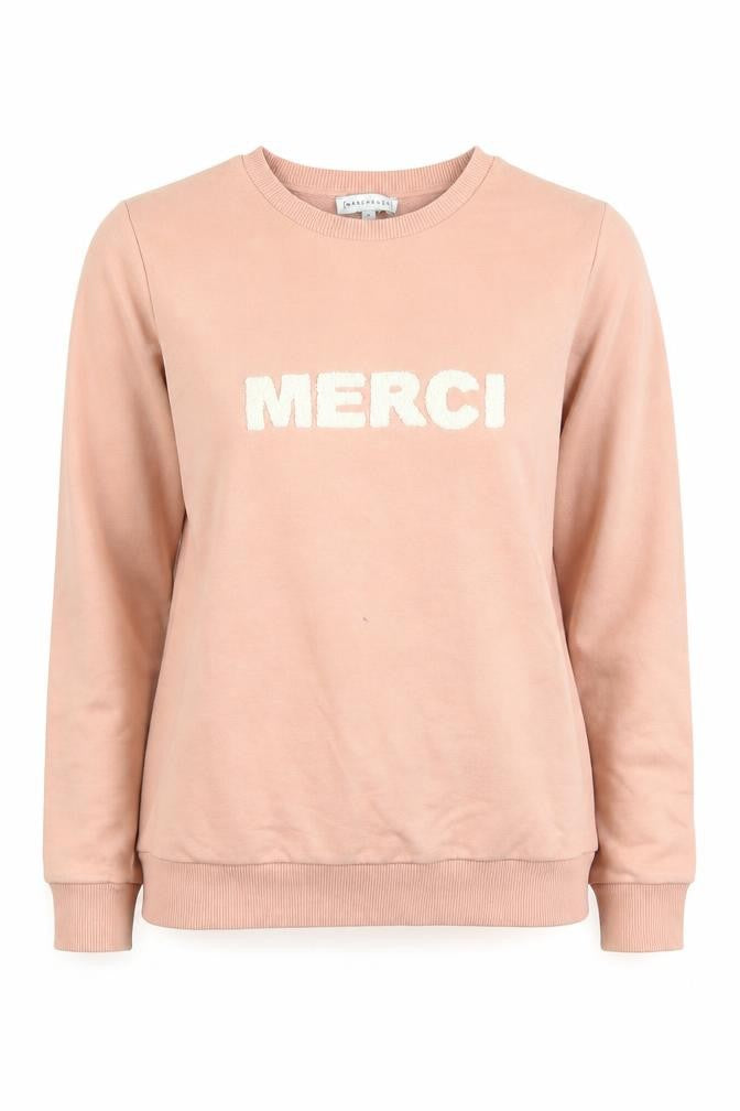 Warehouse Womens Pink Merci Crew Neck Pullover Sweatshirt Size S