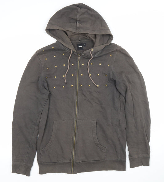 ASOS Women’s Brown Studded Full Zip Hoodie Size S Hooded Sweatshirt