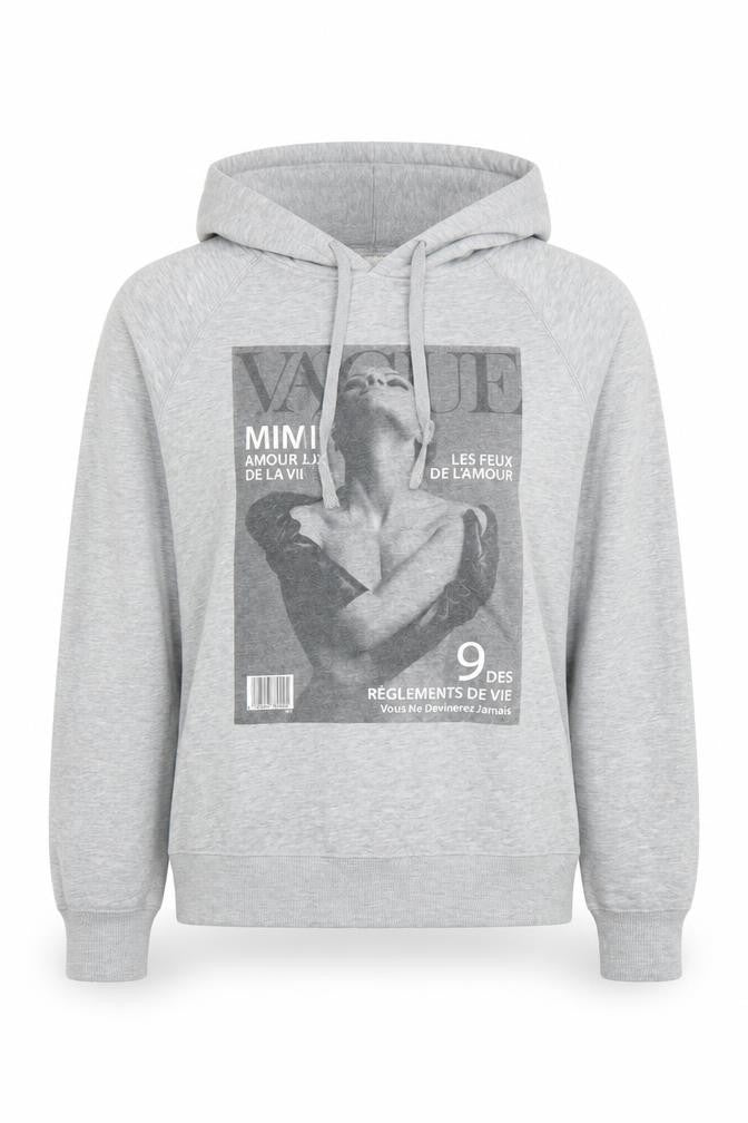 Cotton On Women's Grey Graphic Print Pullover Hoodie Size M