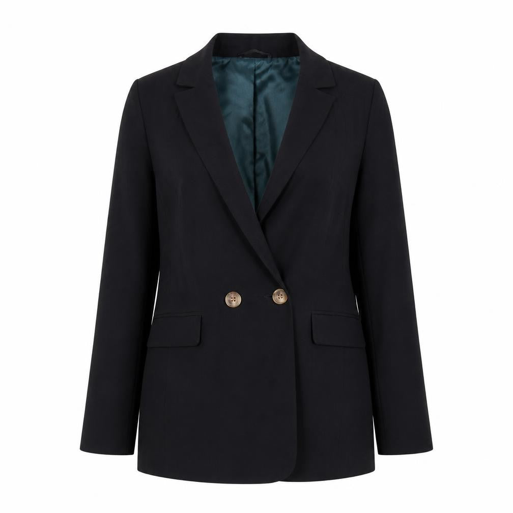 Topshop Womens Black Double-Breasted Blazer Jacket UK 10